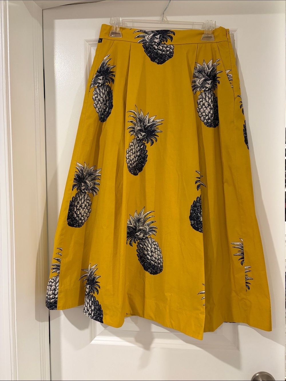 Ann Taylor Mustard Yellow Pineapple A-Line Skirt